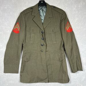VTG 1970s USGI USMC GREEN COAT MAN'S WL SERGE, MC 2234 SIZE 36R (NO BELT)